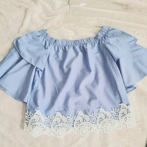 Zara top, Size M, light blue.
